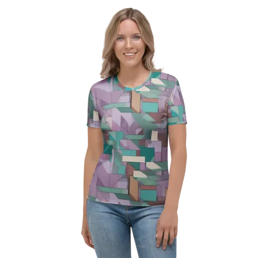 Pastel Circuit on a Women's Crew Neck T-Shirt