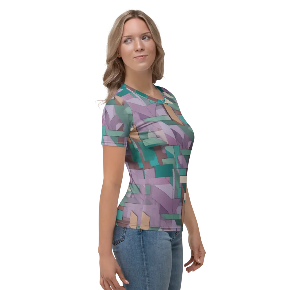 Pastel Circuit on Women's Crew Neck T-Shirt — Right