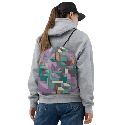 Pastel Circuit on a Drawstring Bag