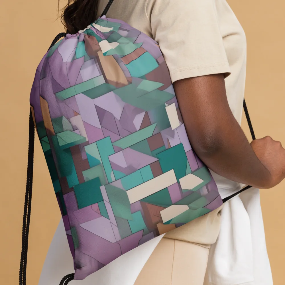 Pastel Circuit on Drawstring Bag — Front