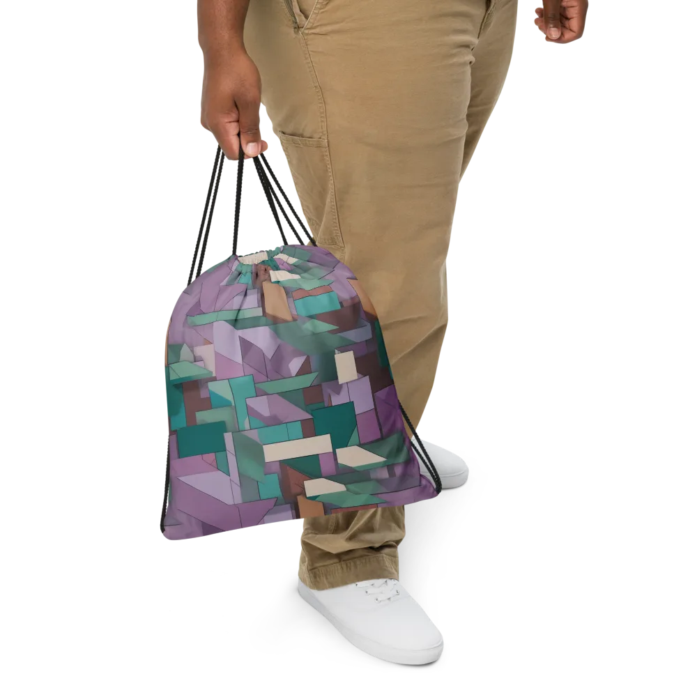 Pastel Circuit on Drawstring Bag — Front