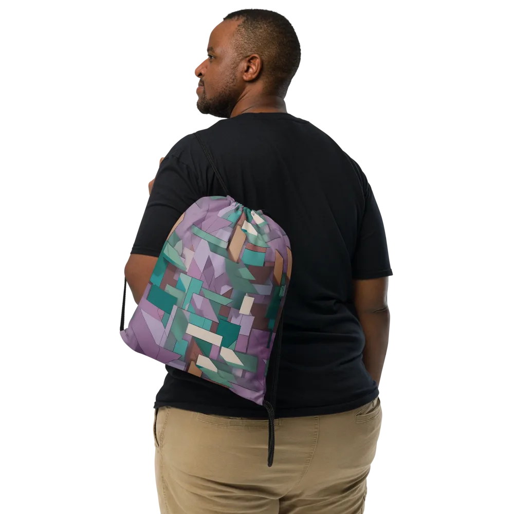 Pastel Circuit on Drawstring Bag — Front