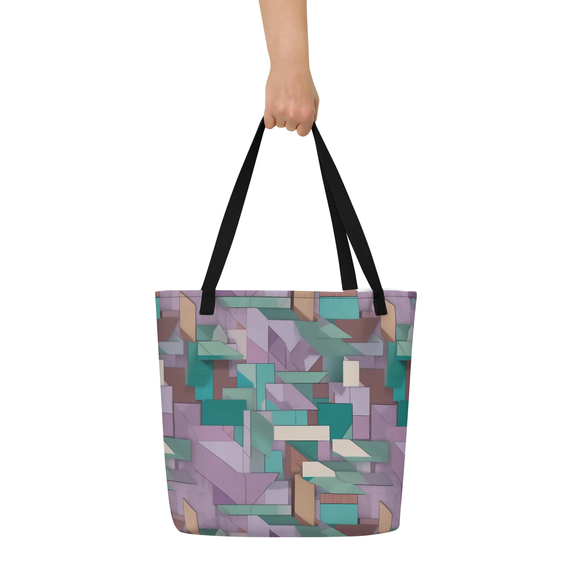 Pastel Circuit on Large Tote Bag W/ Pocket — Front