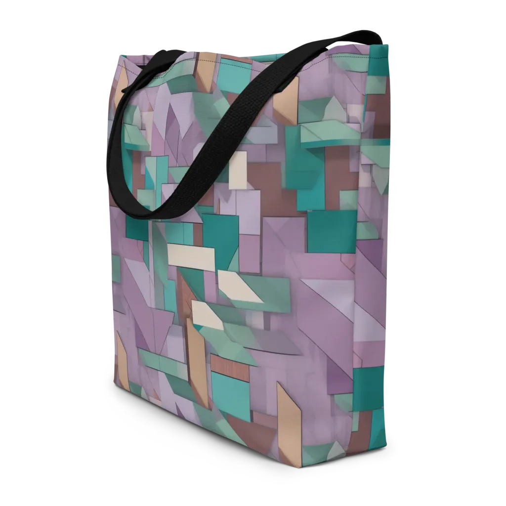 Pastel Circuit on Large Tote Bag W/ Pocket — Front