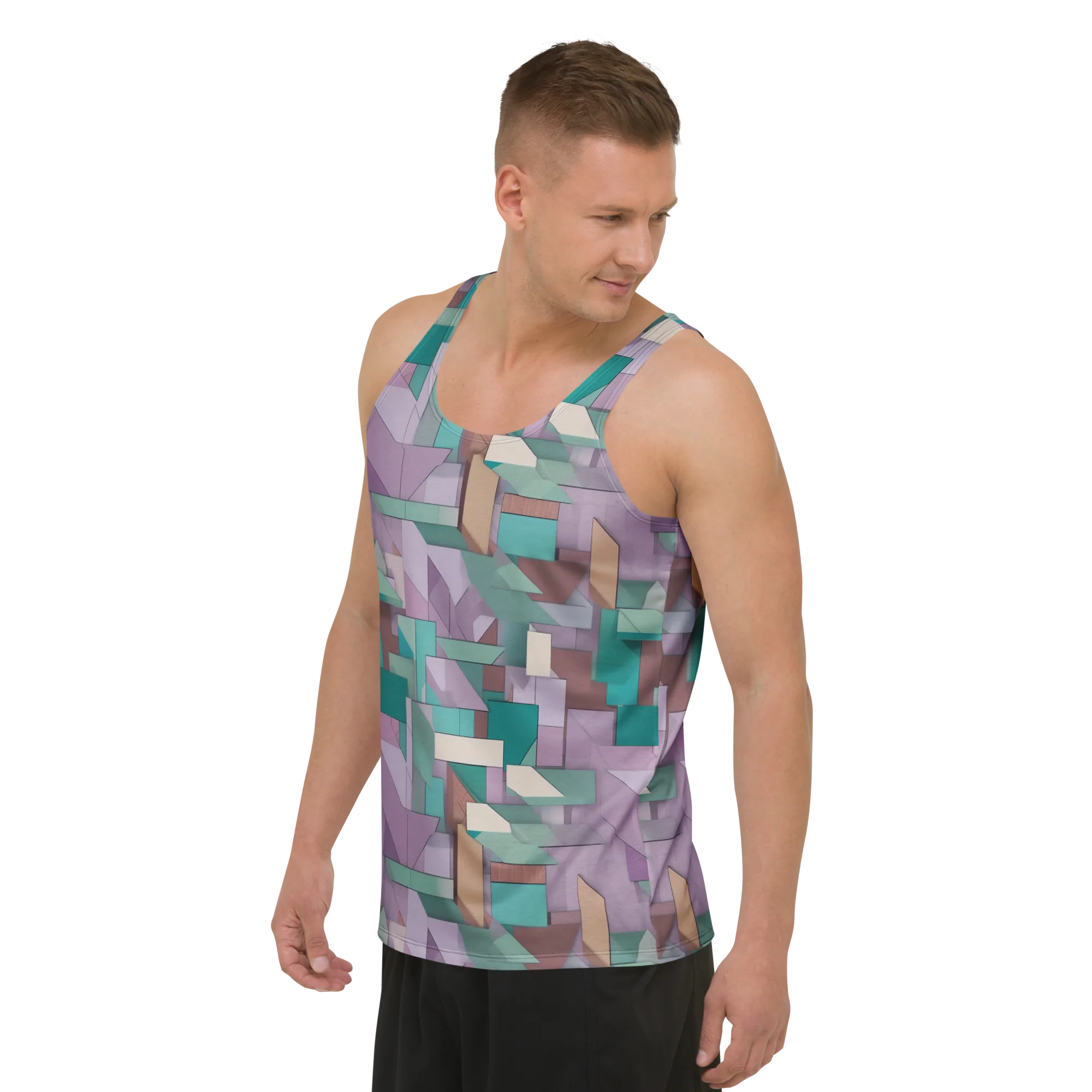 Pastel Circuit on Men's Tank Top — Left Front