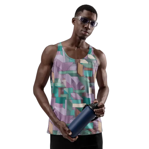 Pastel Circuit on a Men's Tank Top