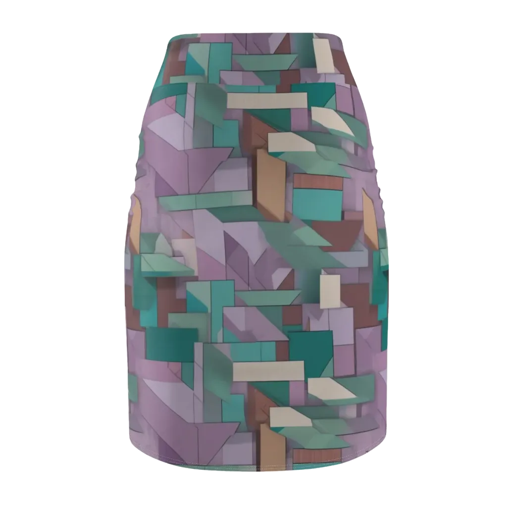 Pastel Circuit on Pencil Skirt — Back