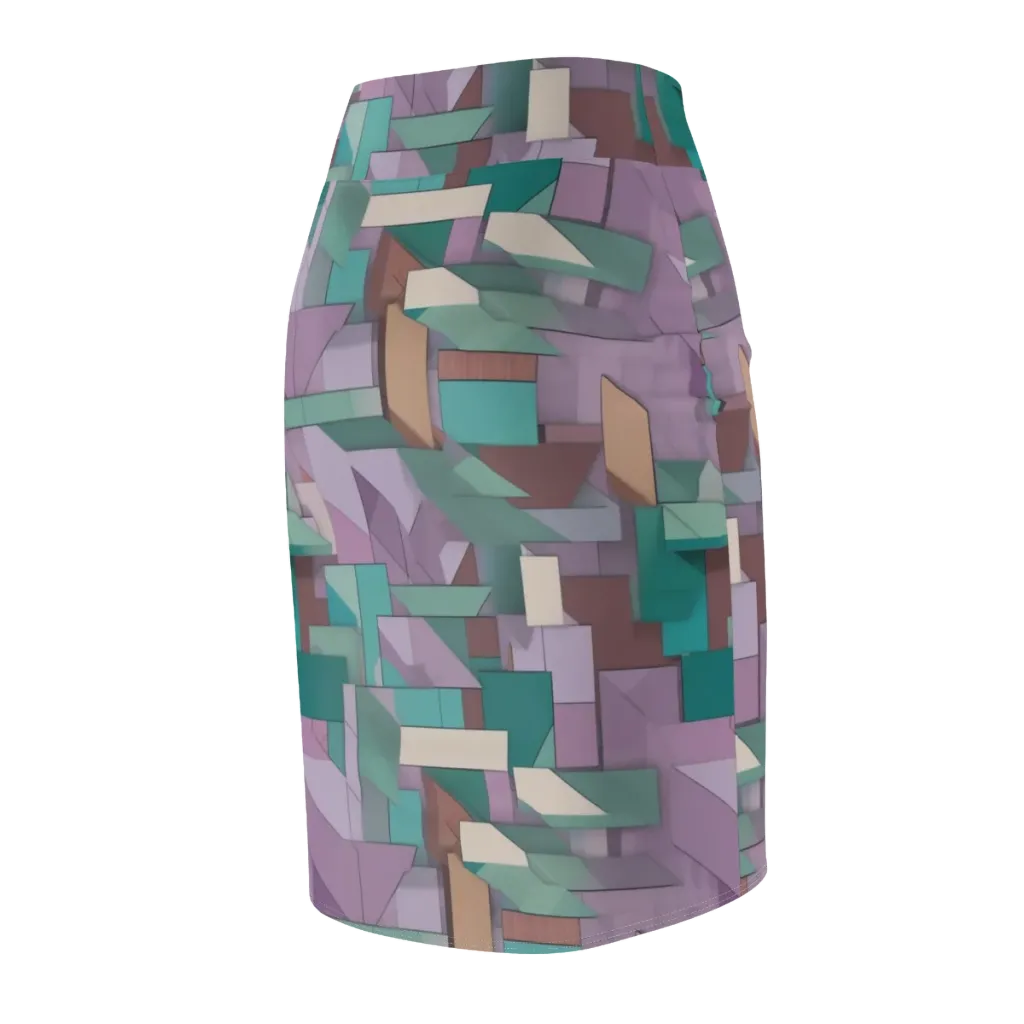 Pastel Circuit on Pencil Skirt — Back Side