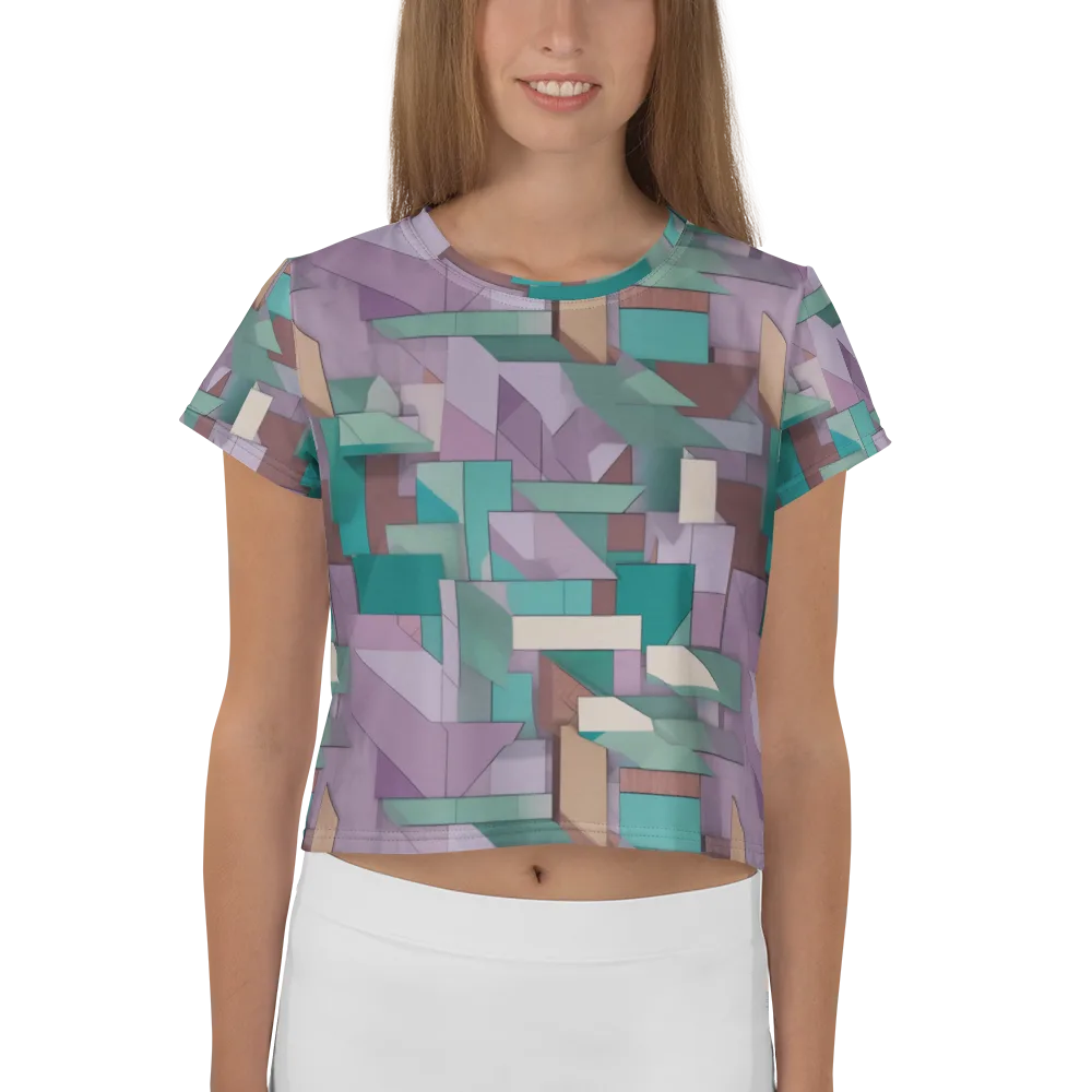 Pastel Circuit on Crop Tee — Front