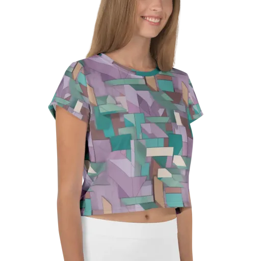 Pastel Circuit on a Crop Tee
