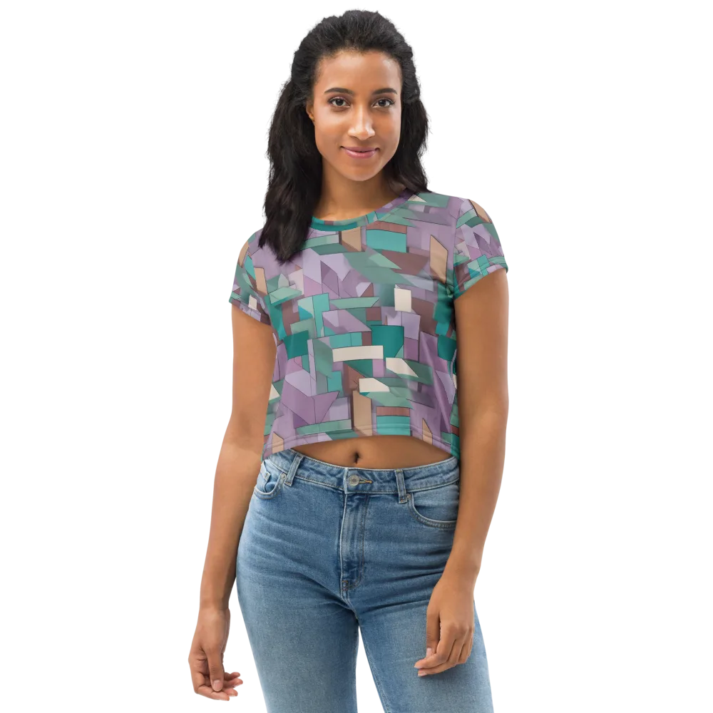 Pastel Circuit on Crop Tee — Front