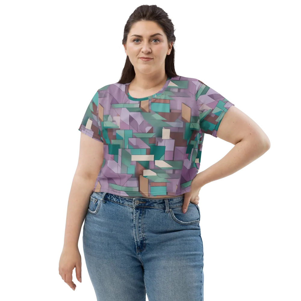 Pastel Circuit on Crop Tee — Front