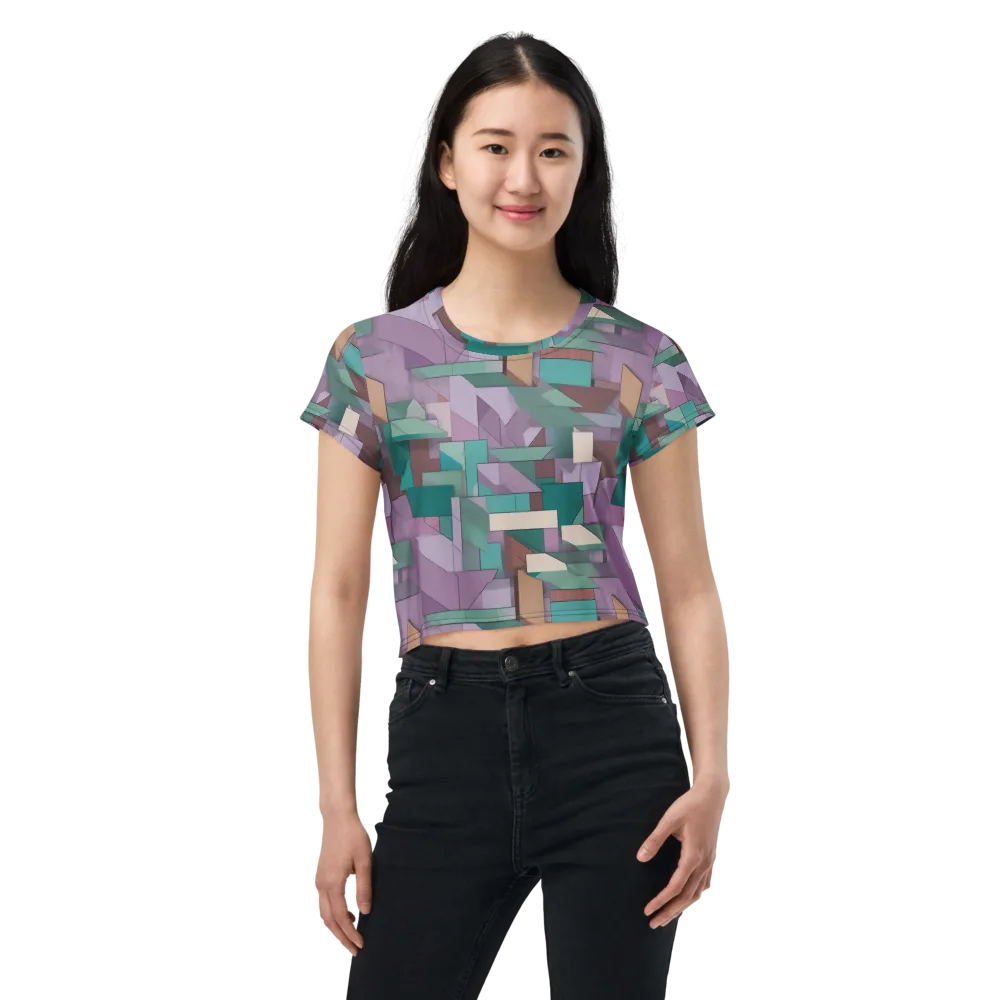 Pastel Circuit on Crop Tee — Front