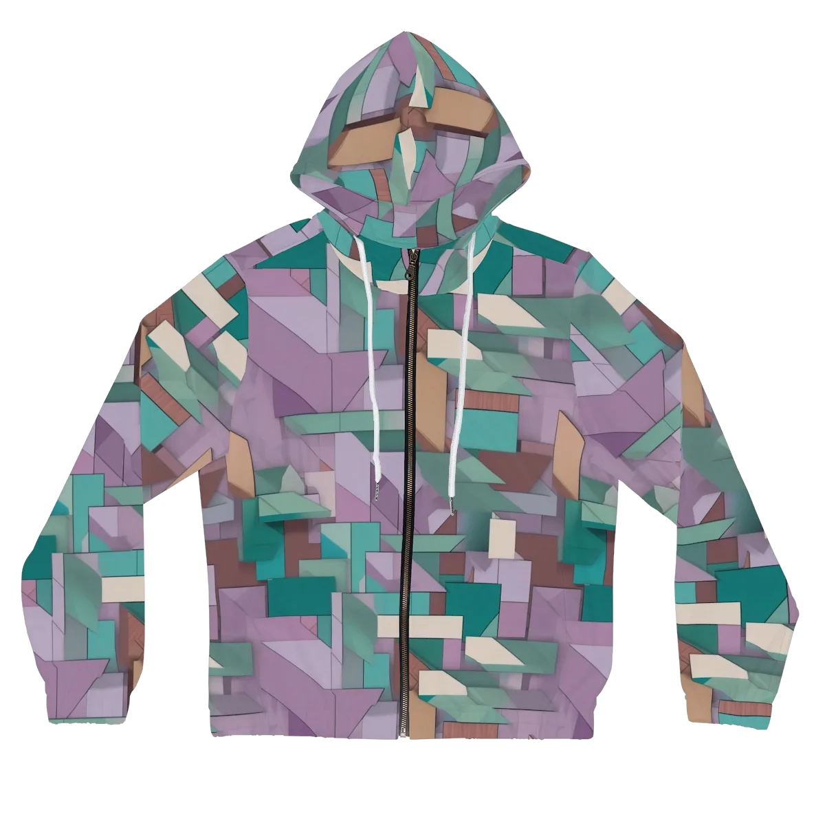 Pastel Circuit on Women's Full-Zip Hoodie — Front