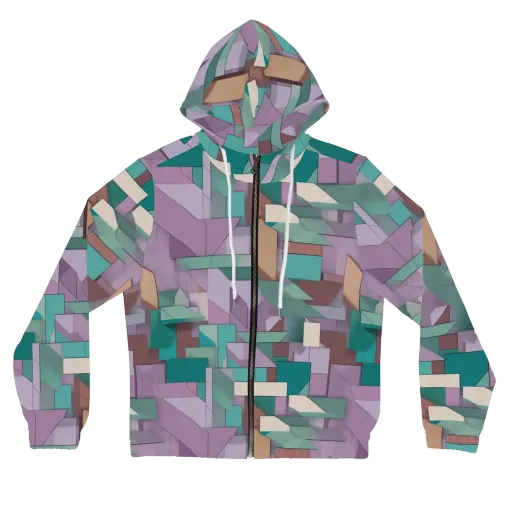 Pastel Circuit on a Women's Full-Zip Hoodie