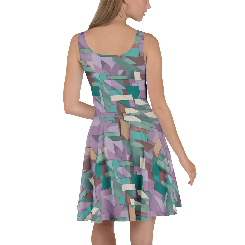 Pastel Circuit on Skater Dress — Back