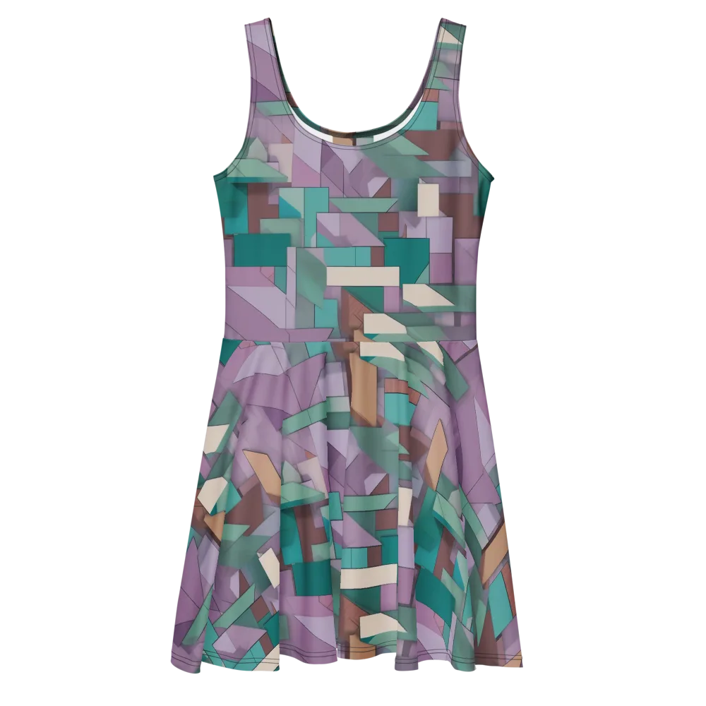 Pastel Circuit on Skater Dress — Front