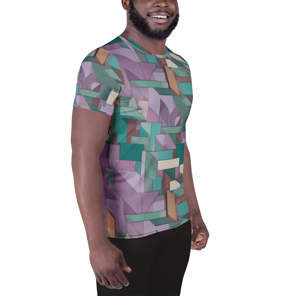 Pastel Circuit on Men's Athletic T-Shirt — Right