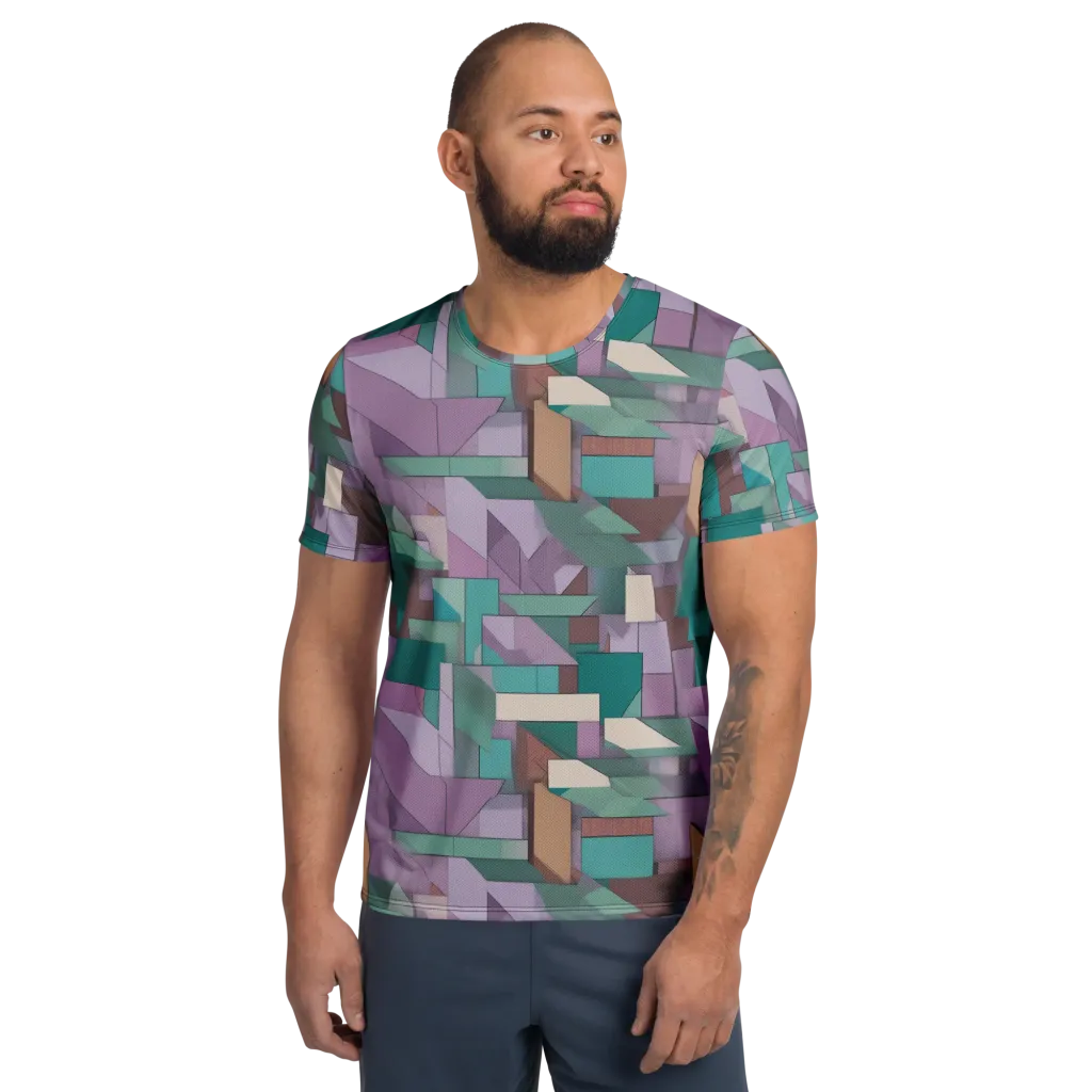 Pastel Circuit on Men's Athletic T-Shirt — Front