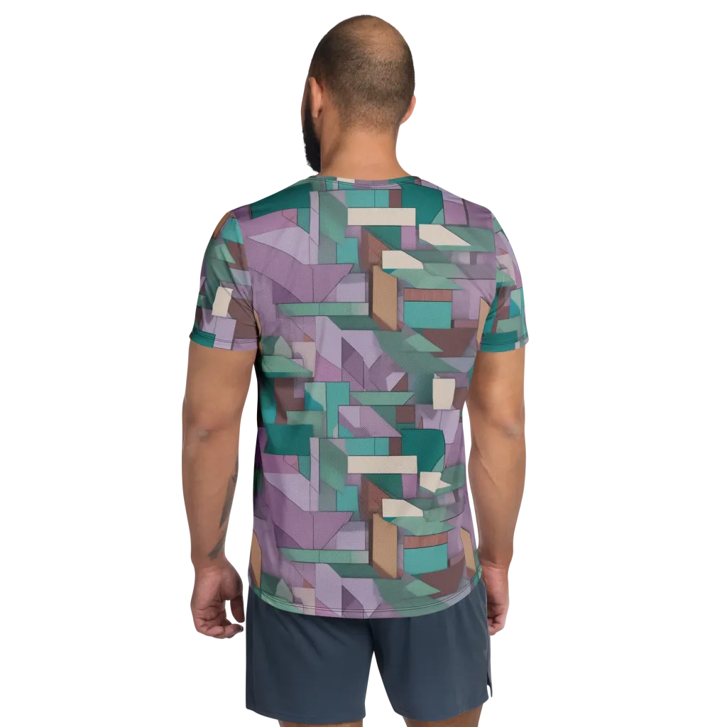 Pastel Circuit on Men's Athletic T-Shirt — Back