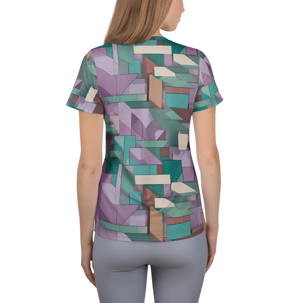 Pastel Circuit on Women's Athletic T-Shirt — Back