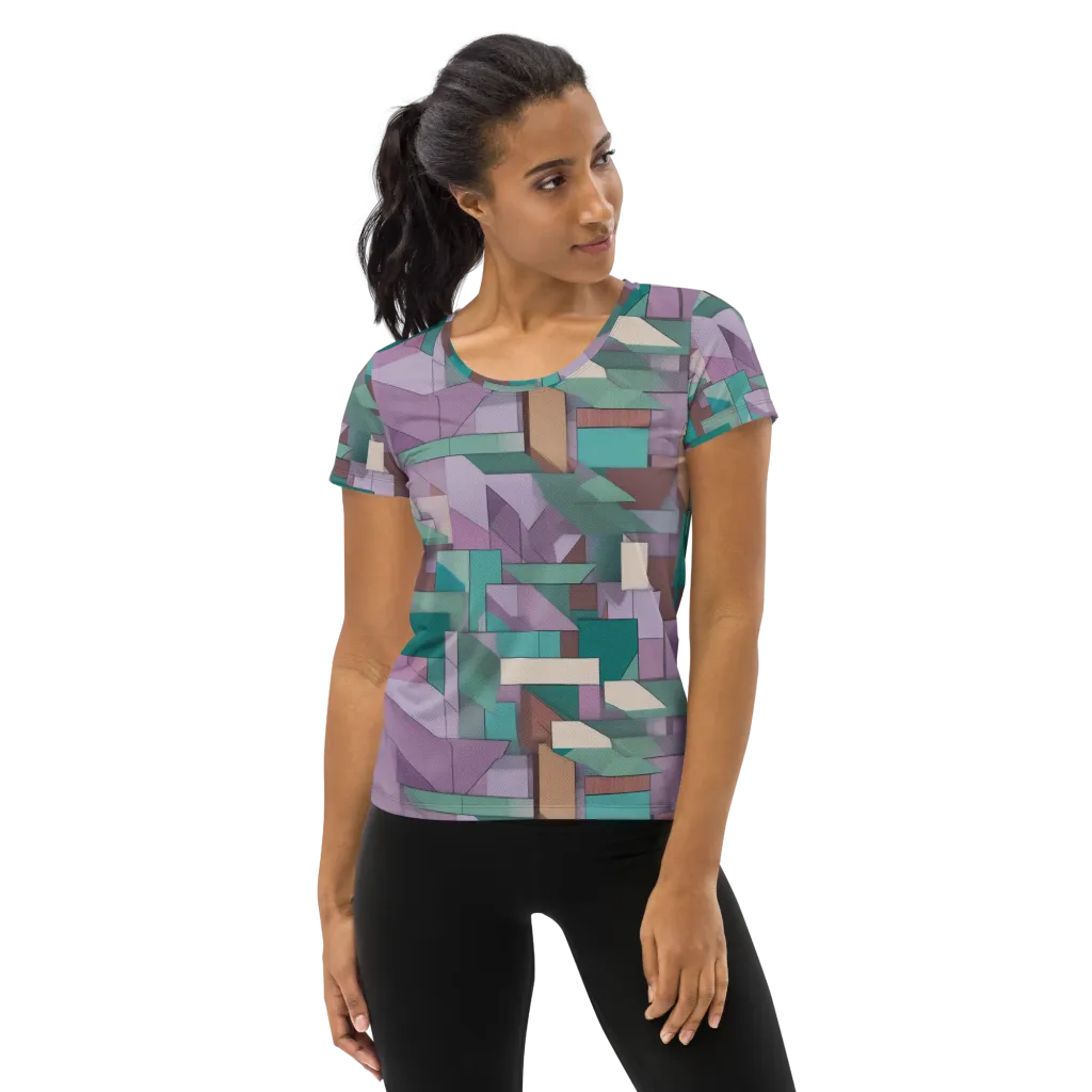 Pastel Circuit on Women's Athletic T-Shirt — Front