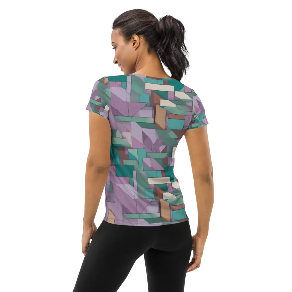 Pastel Circuit on Women's Athletic T-Shirt — Back