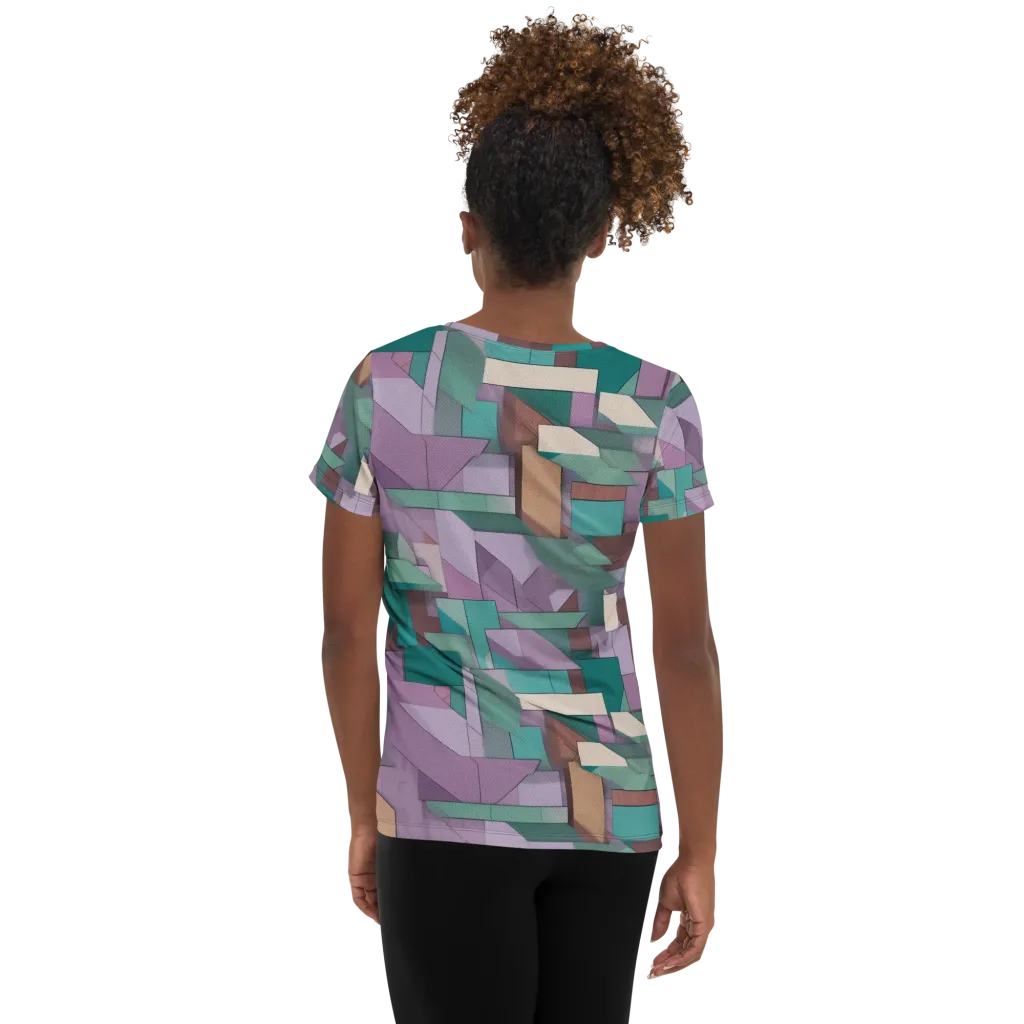 Pastel Circuit on Women's Athletic T-Shirt — Back
