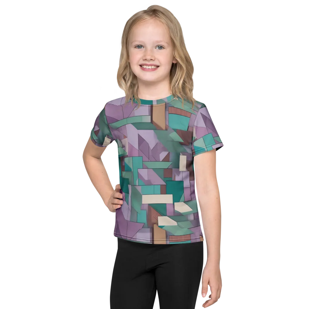 Pastel Circuit on Kids Crew Neck T-Shirt — Front