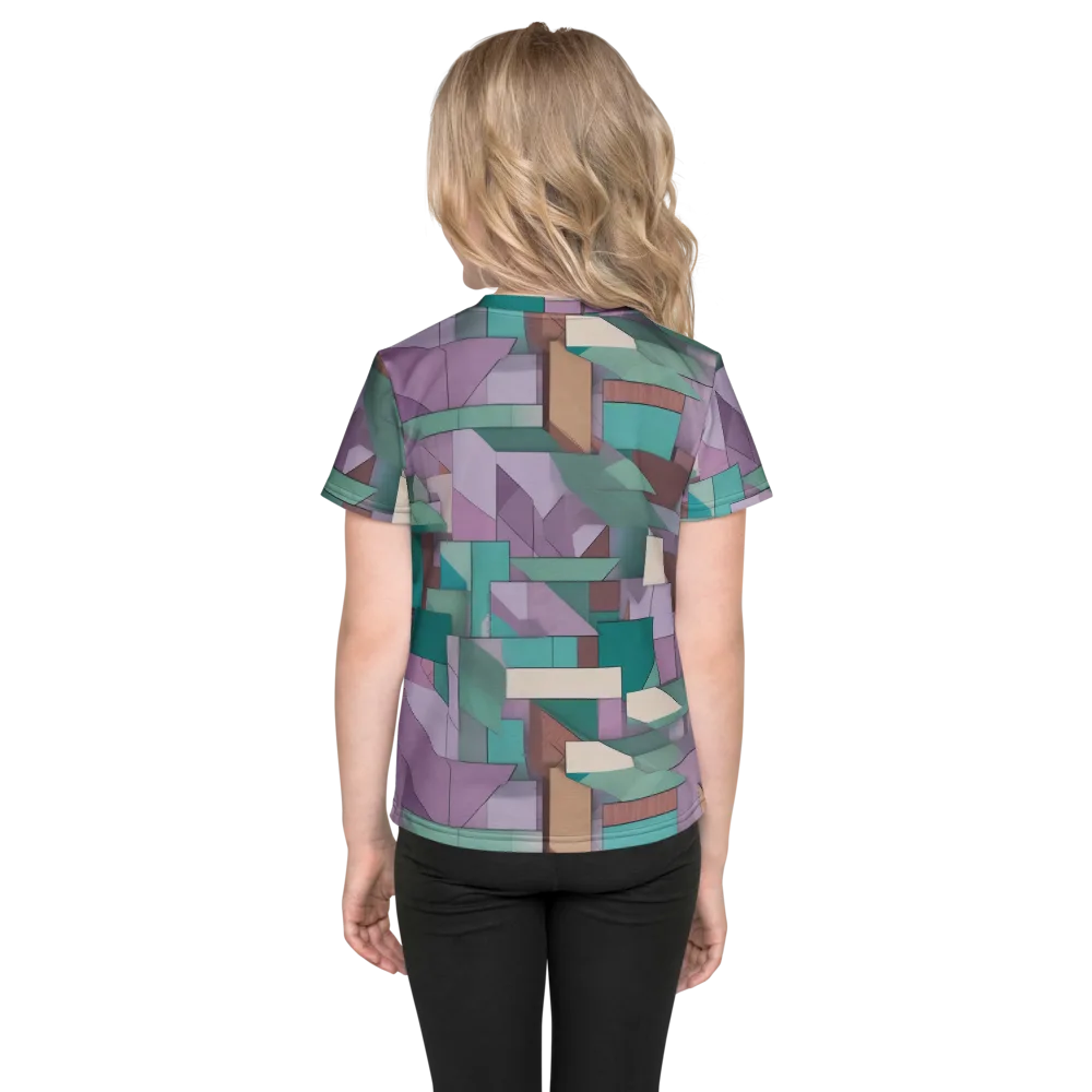 Pastel Circuit on Kids Crew Neck T-Shirt — Back