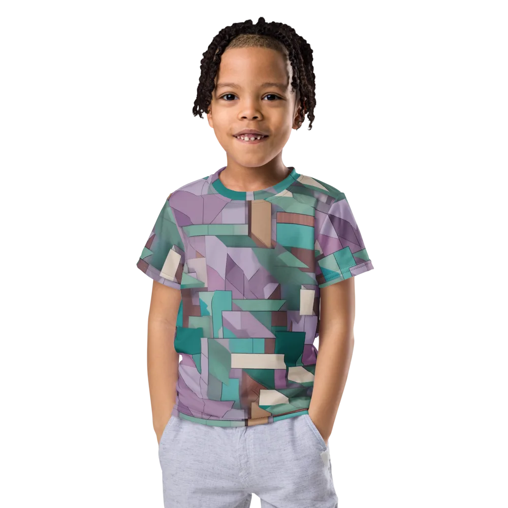 Pastel Circuit on Kids Crew Neck T-Shirt — Front