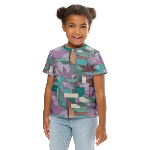Pastel Circuit on a Kids Crew Neck T-Shirt