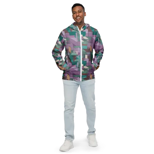 Pastel Circuit on a Men's Windbreaker