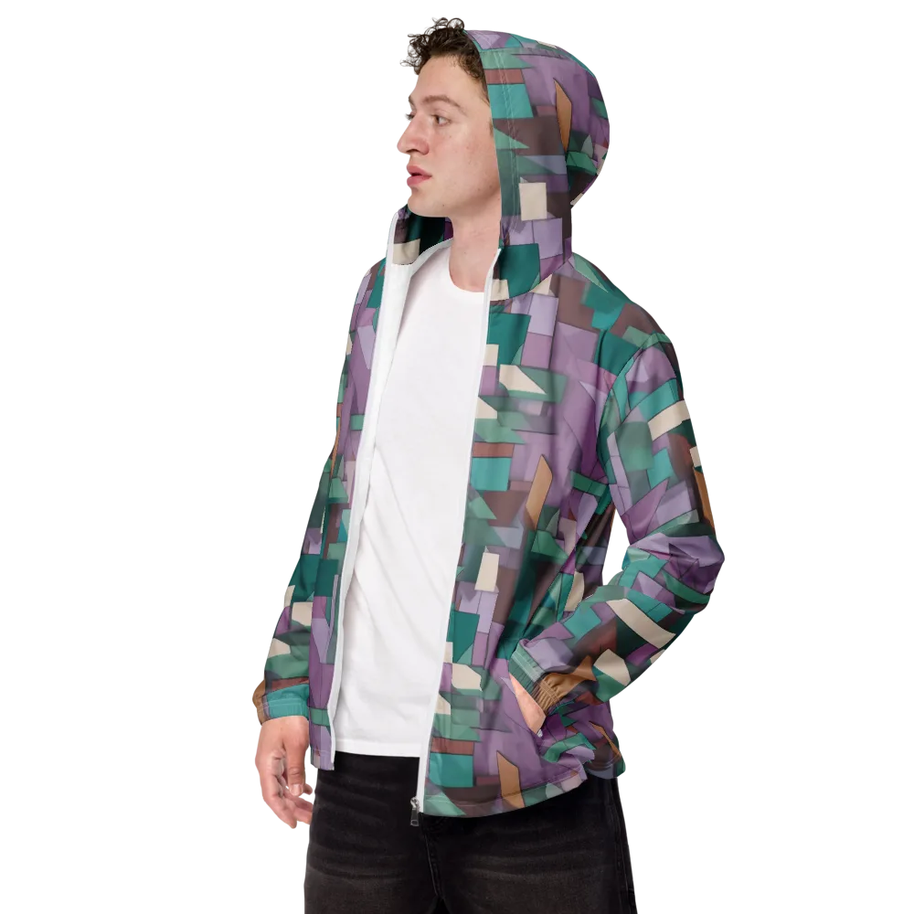 Pastel Circuit on Men's Windbreaker — Left Front