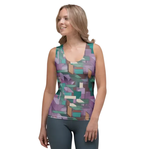 Pastel Circuit on a Women's Tank Top