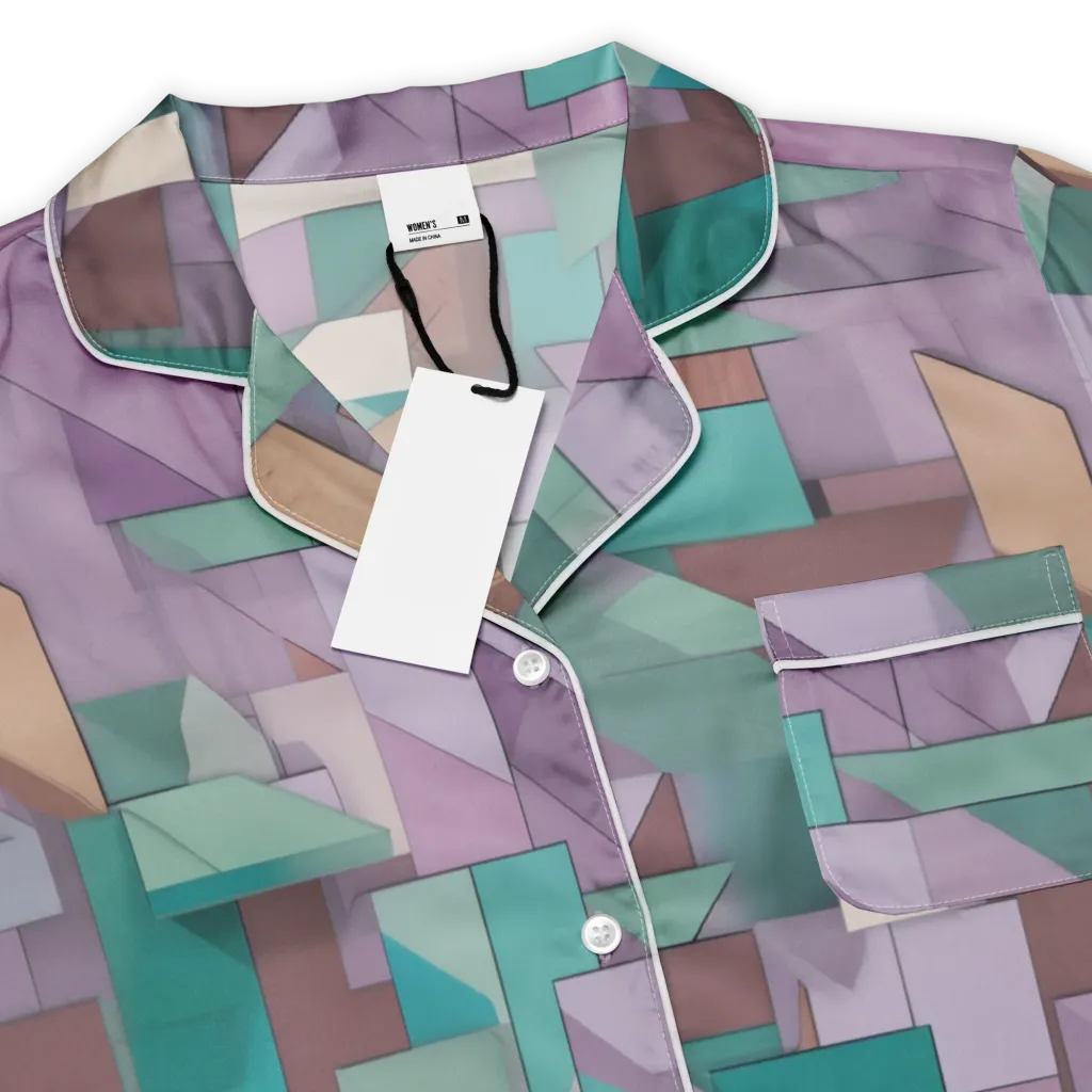 Pastel Circuit on Women's Short Sleeve Pajama Top — Product details