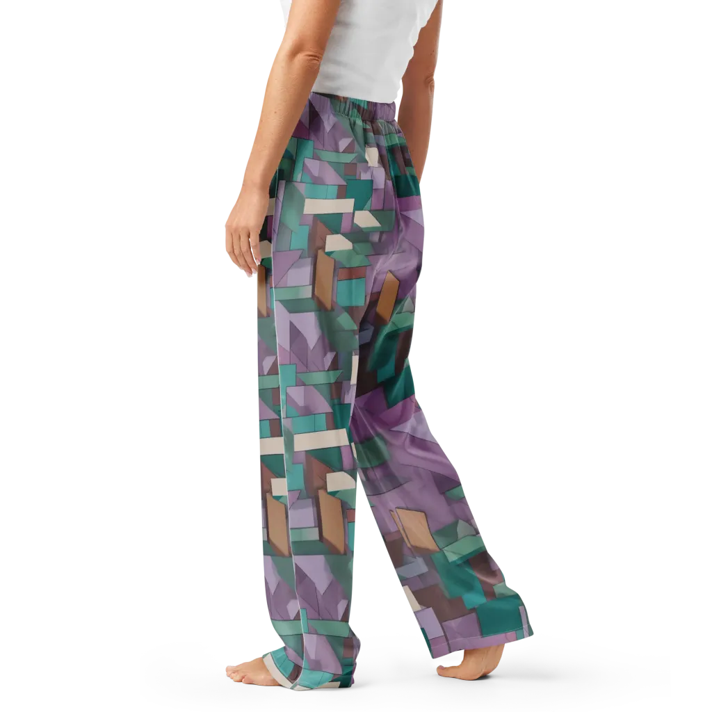 Pastel Circuit on Women's Pajama Pants — Left