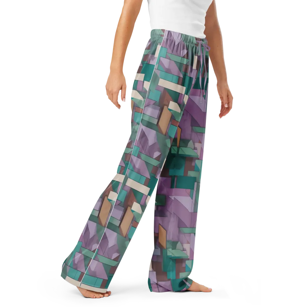 Pastel Circuit on Women's Pajama Pants — Right Front
