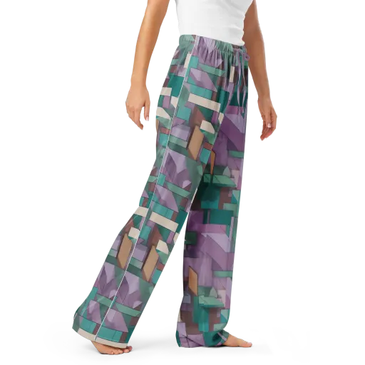 Pastel Circuit on a Women's Pajama Pants