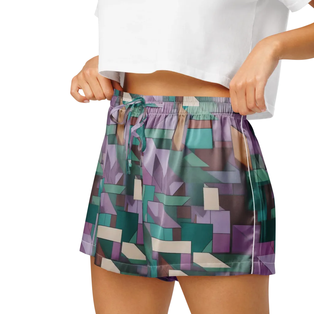 Pastel Circuit on Women's Pajama Shorts — Left