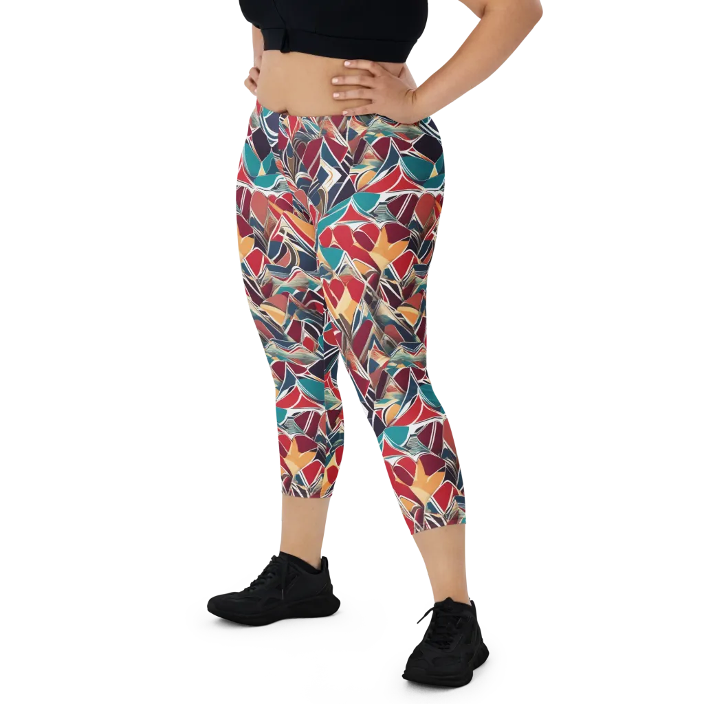 Chromatic Shardwork on Capri Leggings — Front