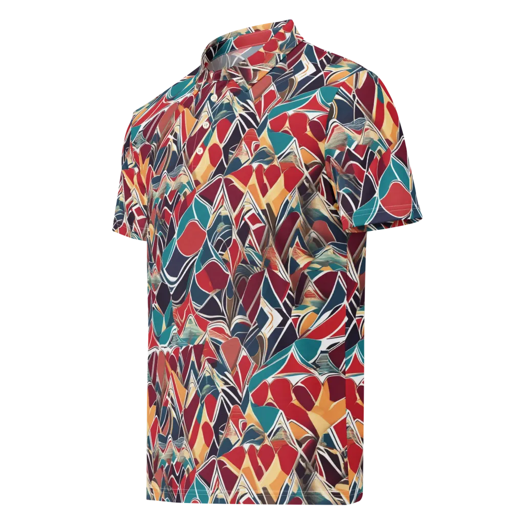 Chromatic Shardwork on Men's Slim Fit Polo Shirt — Left Front