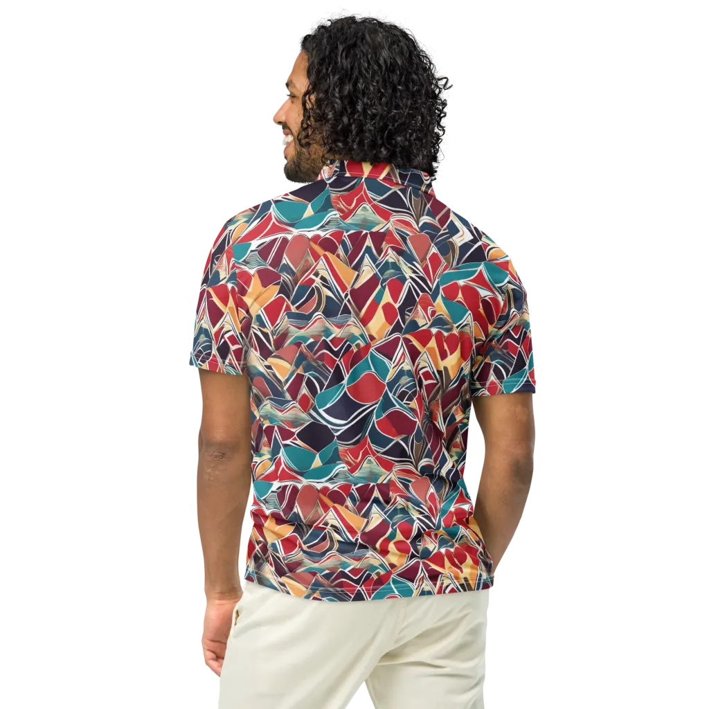 Chromatic Shardwork on Men's Slim Fit Polo Shirt — Back