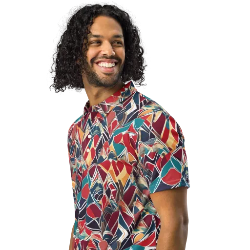 Chromatic Shardwork on a Men's Slim Fit Polo Shirt