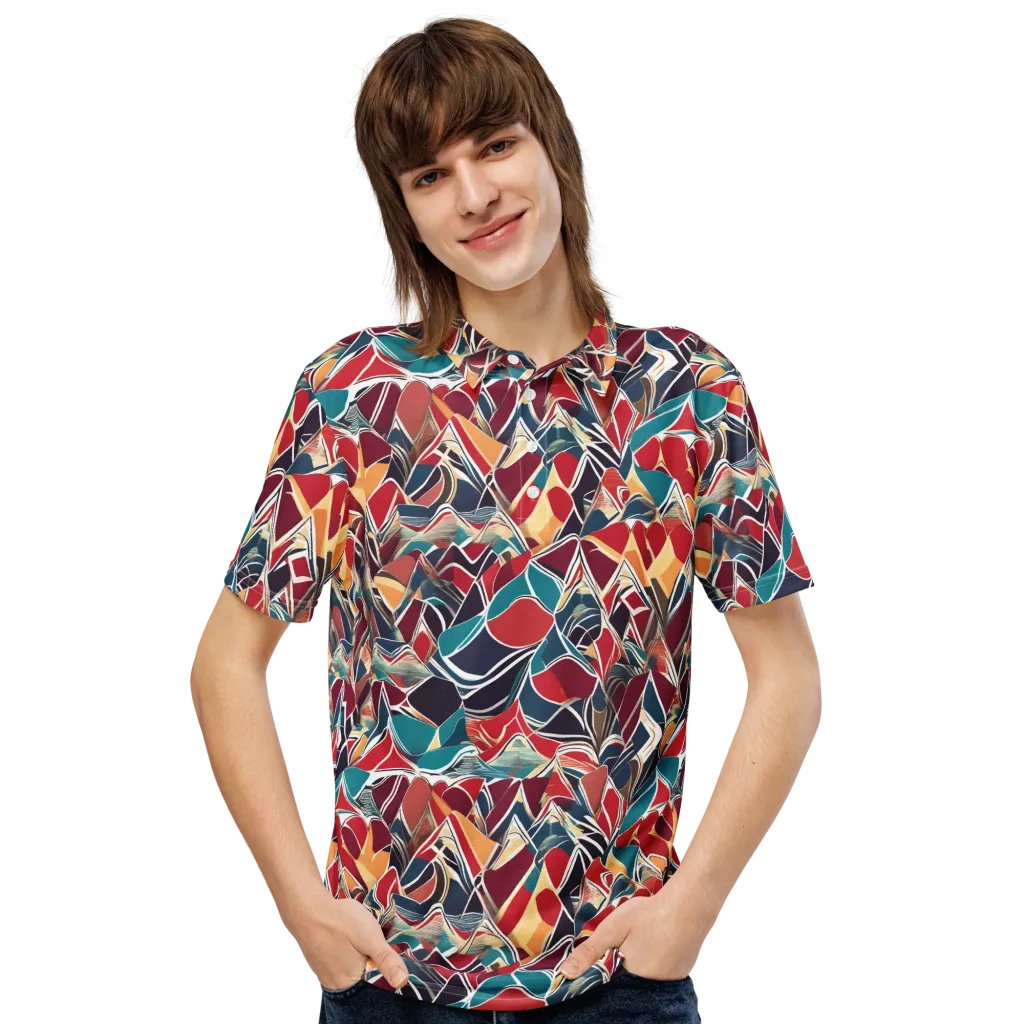 Chromatic Shardwork on Men's Slim Fit Polo Shirt — Front