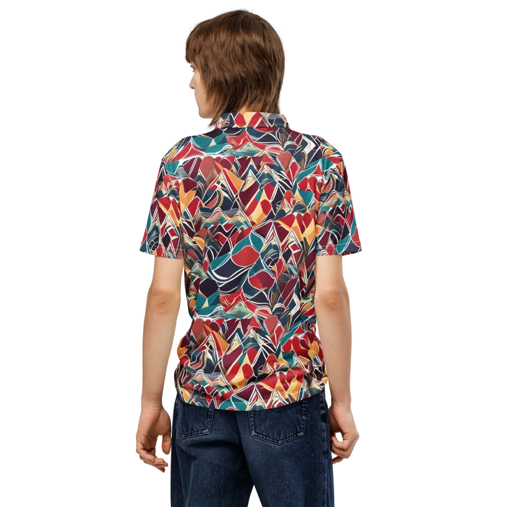 Chromatic Shardwork on Men's Slim Fit Polo Shirt — Back