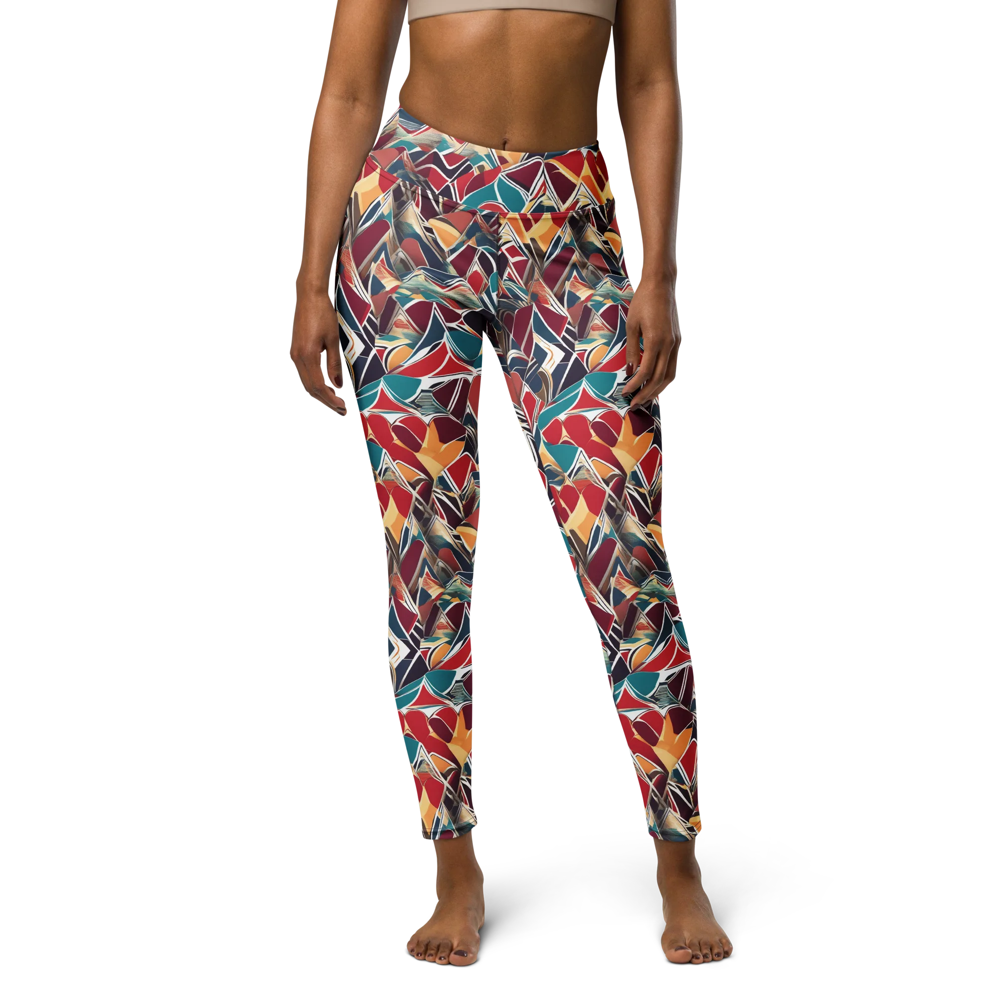 Chromatic Shardwork on Yoga Leggings — Front