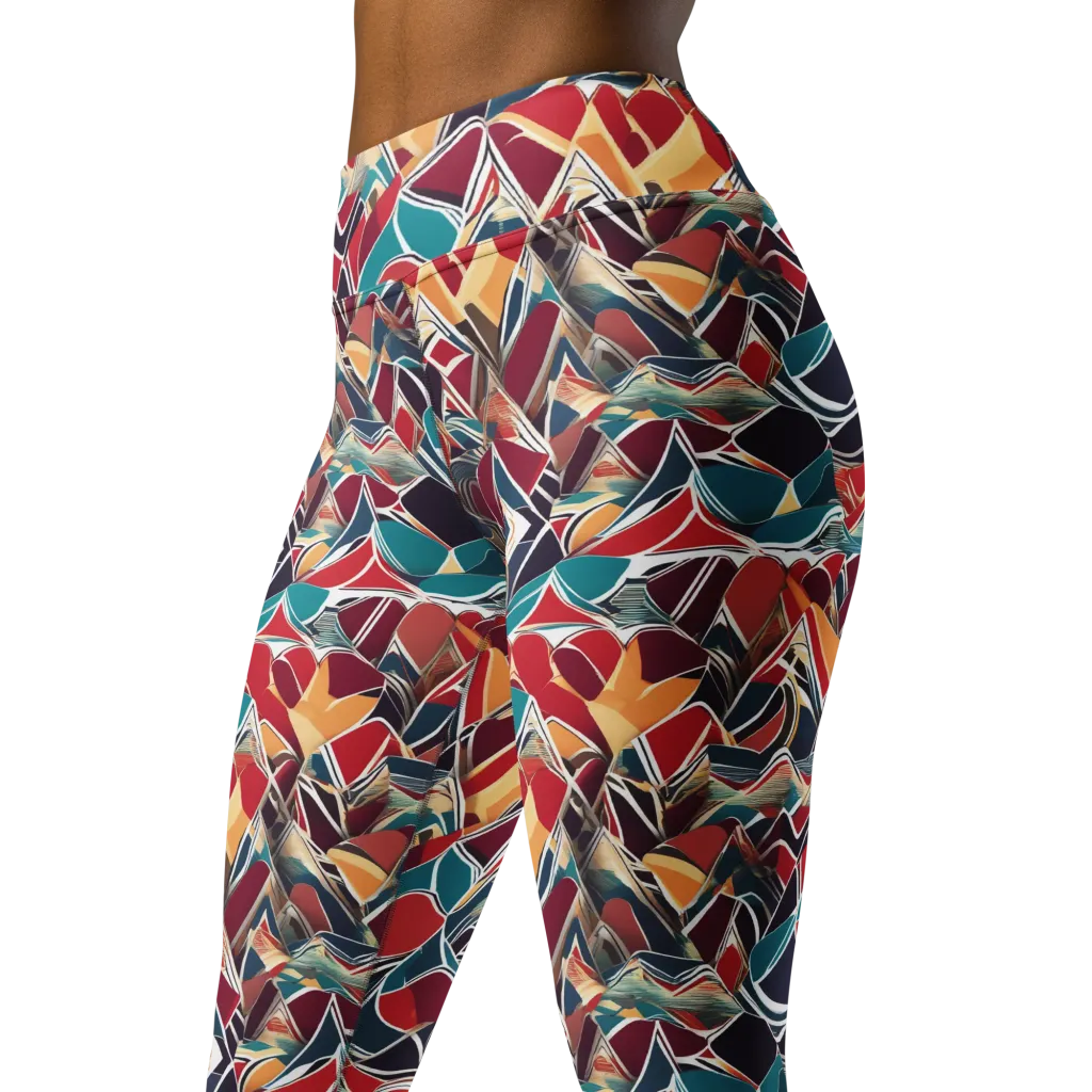 Chromatic Shardwork on Yoga Leggings — Left Front