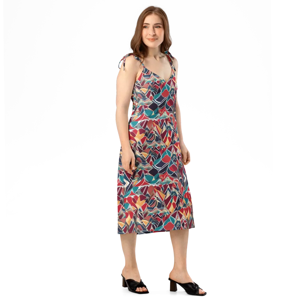 Chromatic Shardwork on Slip Dress — Right Front