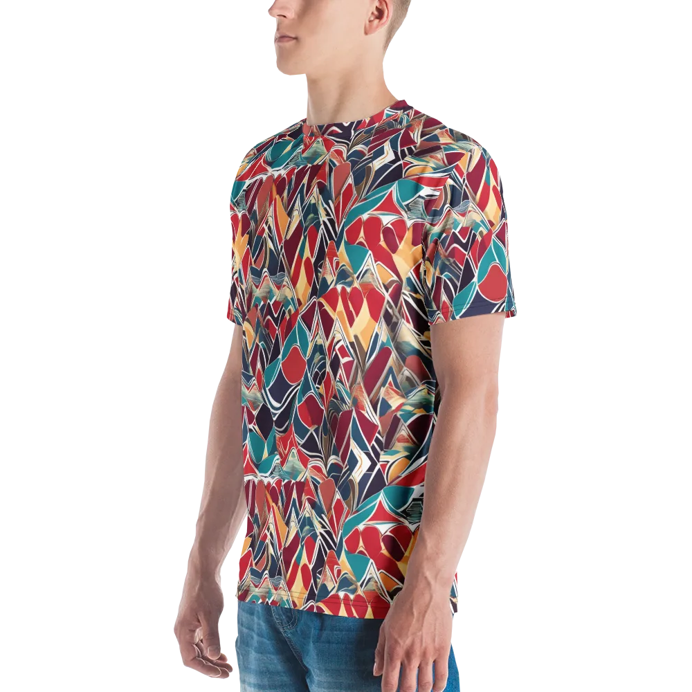 Chromatic Shardwork on Men's Crew Neck T-Shirt — Left